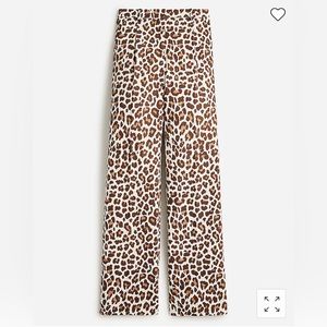 J. Crew Collection pleated wide-leg pant in leopard trench canvas